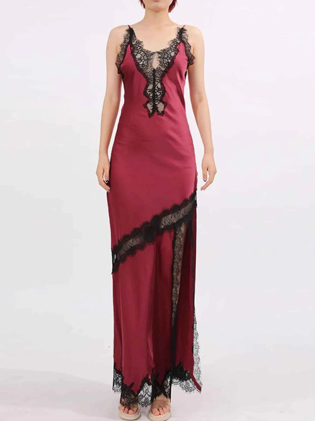 Slit Lace Detail Maxi Cami Dress — view 4