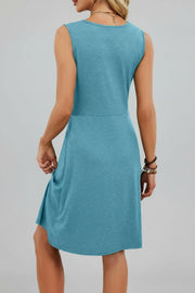 Sleeveless Twist Knot Front Casual Dress - Effortless Style & Comfort — view 12