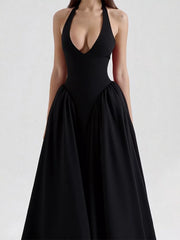 Halter Neck Midi Dress with Pockets — view 10