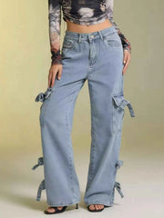 Bow Wide Leg Jeans - Elevate Your Style with Comfort — view 1