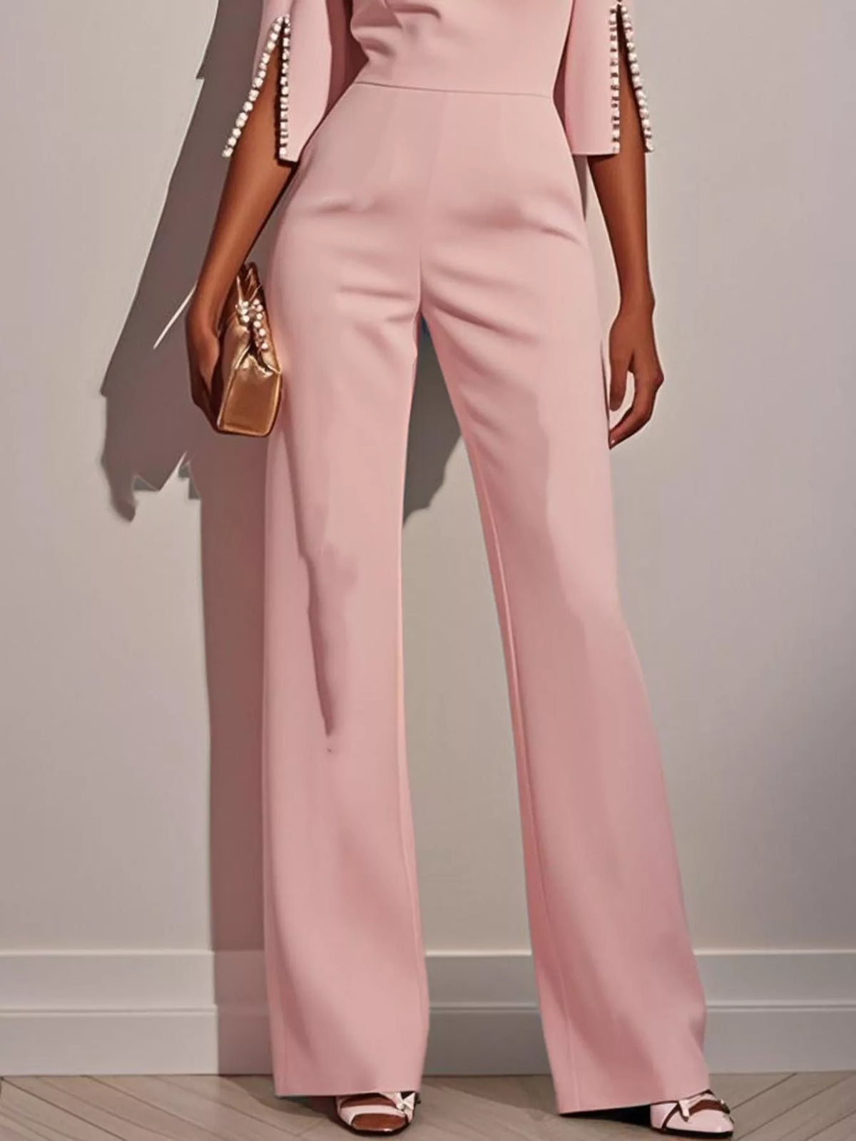 Wide-Leg Jumpsuit with Slit Sleeve — view 6
