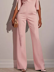 Wide-Leg Jumpsuit with Slit Sleeve — view 6