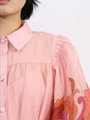 Button Front Puff Sleeve Dress — view 8