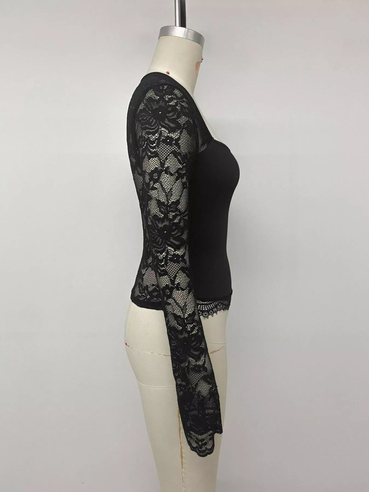 Lace Sleeve Square Neck Top — view 8