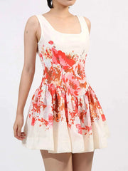 Floral Print Sleeveless A-Line Mini Dress — view 4