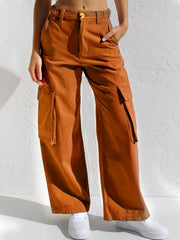 High-Waisted Wide Leg Cargo Jeans - Effortless Style & Comfort — view 11