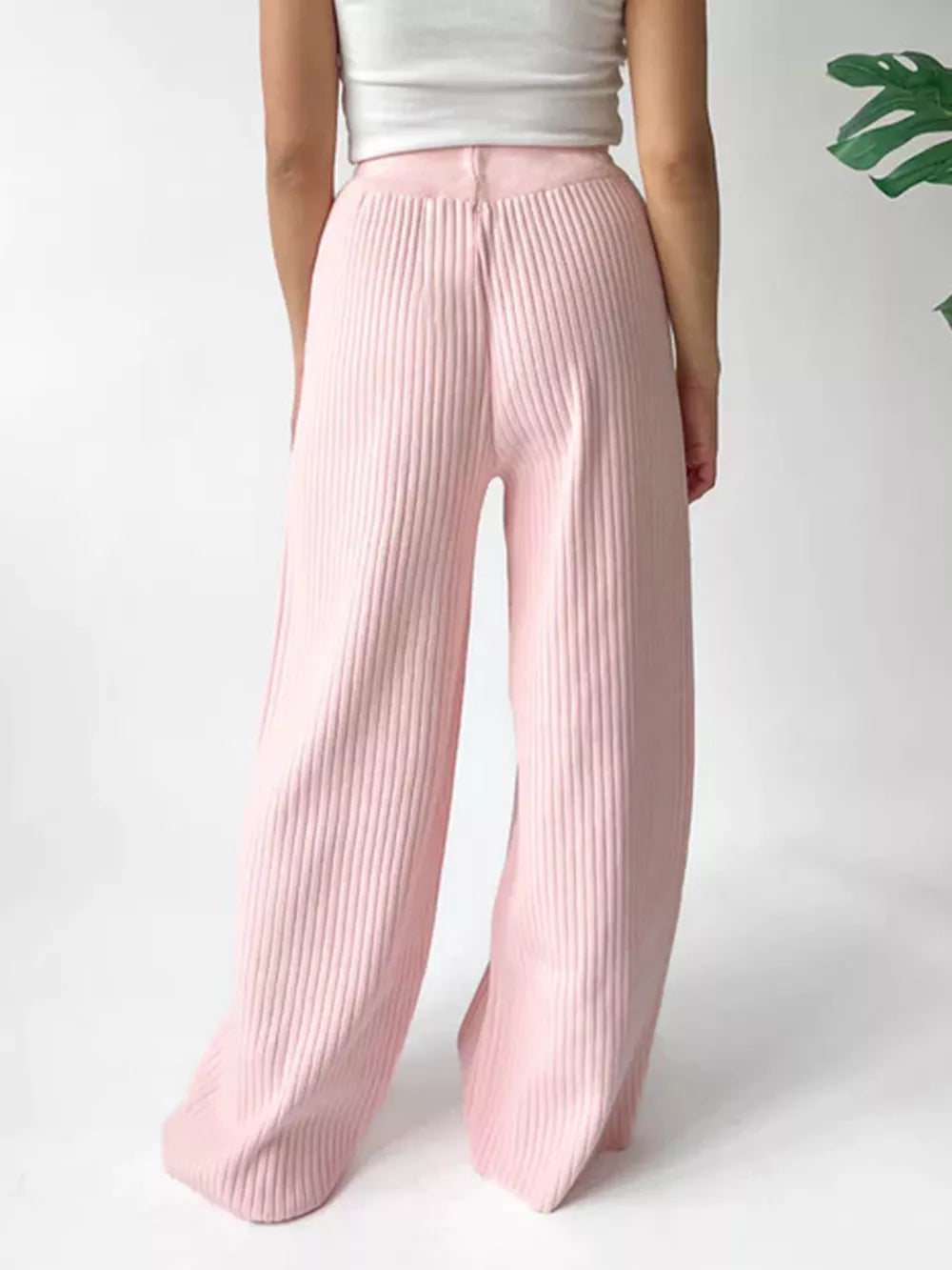 Ribbed Wide Leg Sweater Pants — view 11