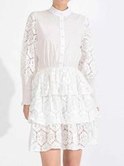 Lace Layered Long Sleeve Dress — view 3