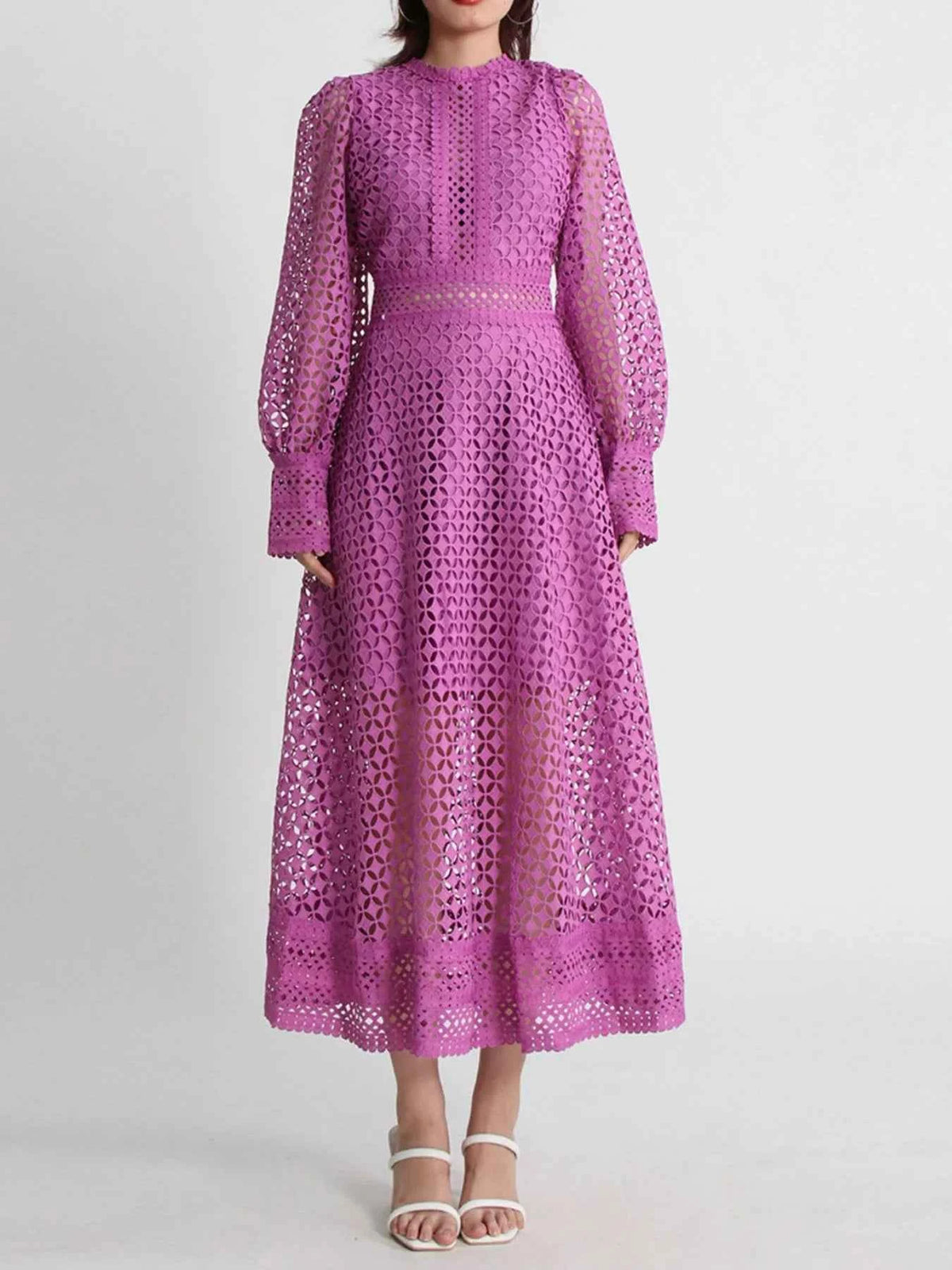 Lace Long Sleeve Midi Dress — view 5
