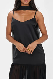 Adjustable Strap Maxi Cami Dress with Scarf — view 10