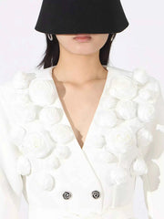 Flower Long Sleeve Blazer and Pants Set — view 5