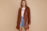 Leather Double-Breasted Jacket — view 2