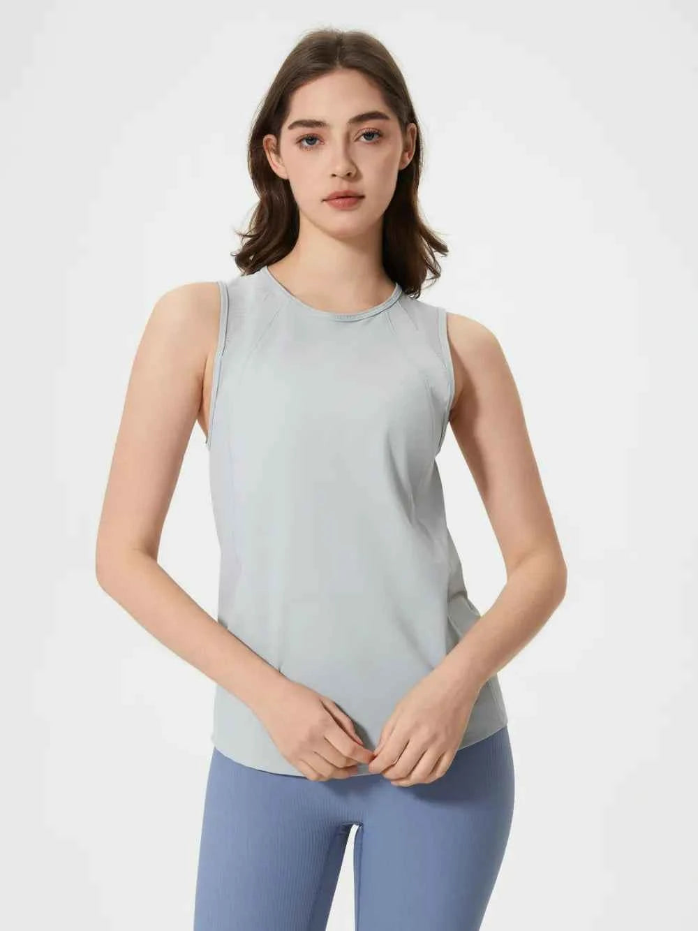 Cutout Back Round Neck Active Tank - Elevate Your Workout Wardrobe — view 30