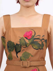 Floral Print Square Neck Midi Dress — view 2