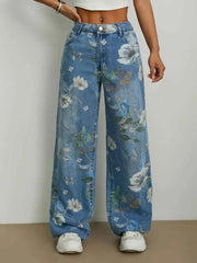 Printed Wide Leg Jeans — view 2
