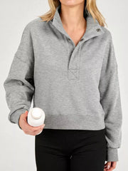 Half Snap Dropped Shoulder Sweatshirt — view 7