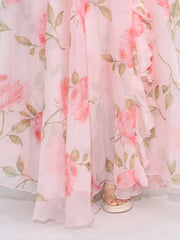 Floral Ruffled Short Sleeve Maxi Dress — view 9