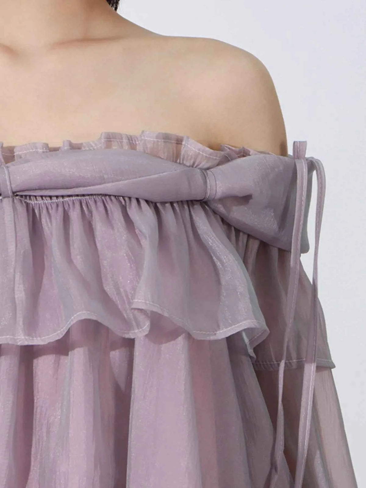 Ruffled Off-Shoulder Flounce Sleeve Dress — view 2