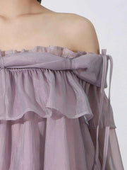 Ruffled Off-Shoulder Flounce Sleeve Dress — view 2