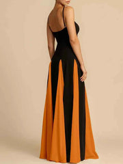 Two-Tone Flowing Maxi Dress — view 6
