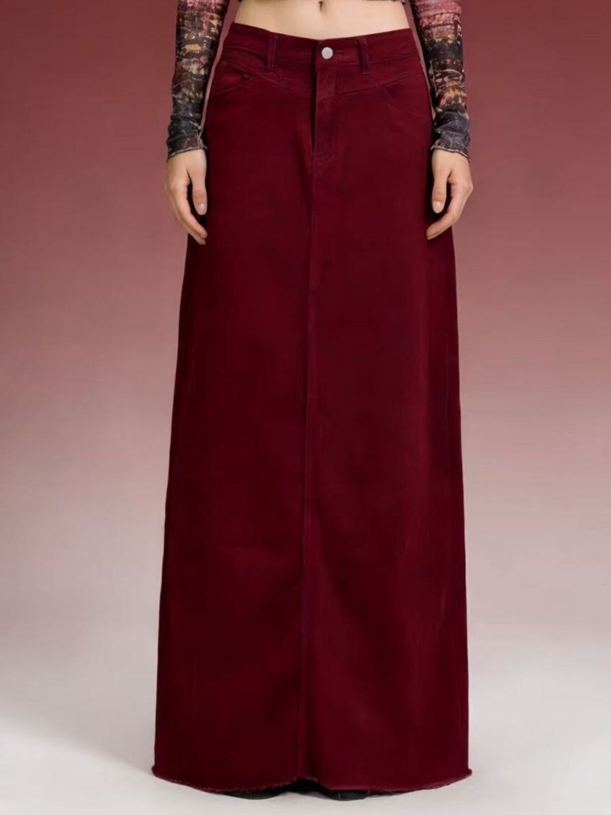 Raw Hem Maxi Denim Skirt - Effortless Style & Comfort — view 8