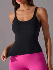 Scoop Neck Active Tank with Detachable Chest Pads — view 6