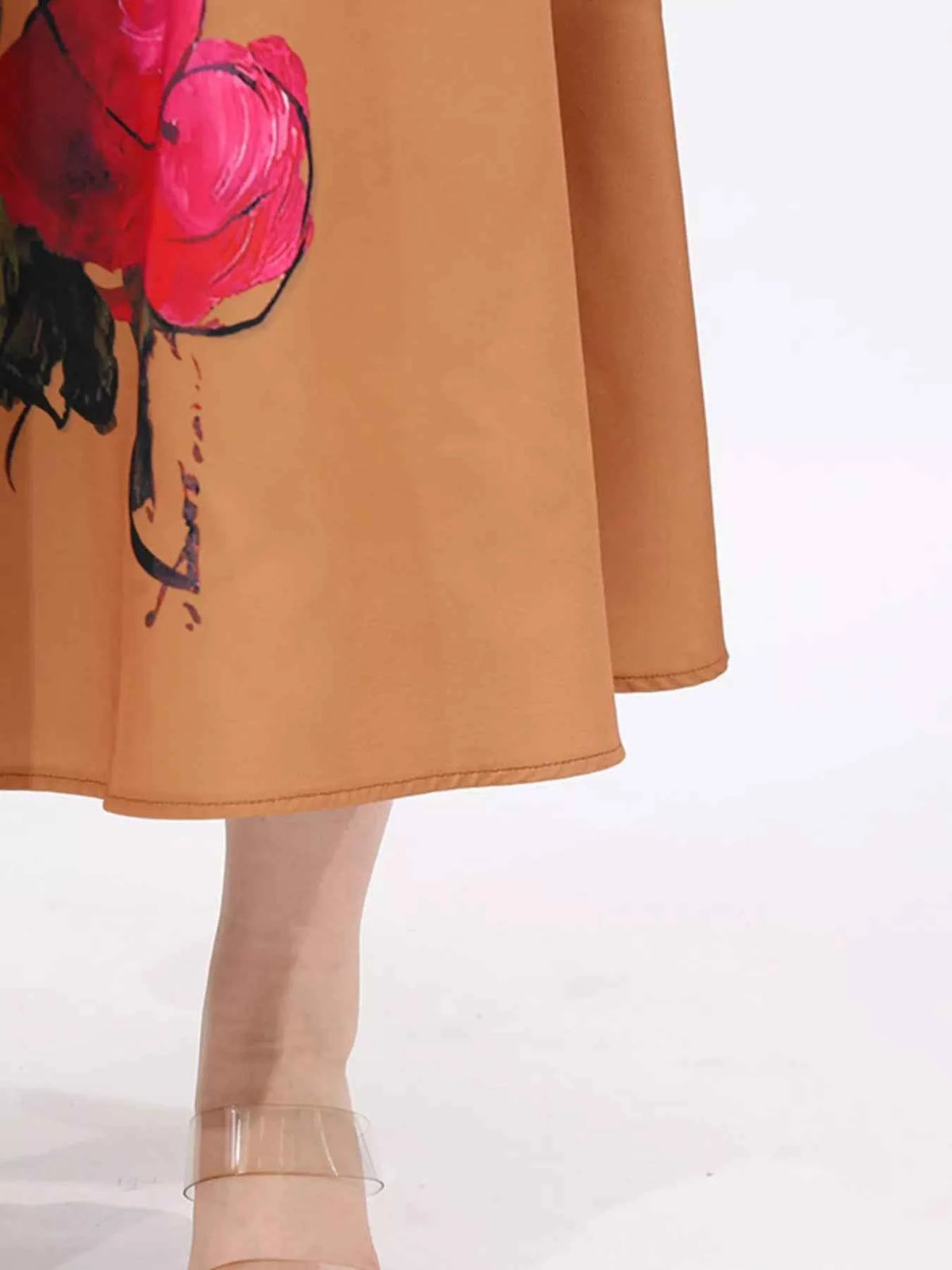 Floral Print Square Neck Midi Dress — view 5