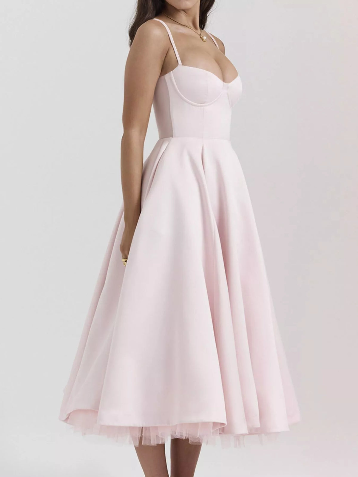 Sweetheart Neck A-Line Midi Dress — view 13