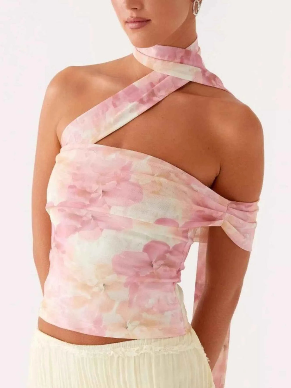 Floral Print Halter Neck Cami