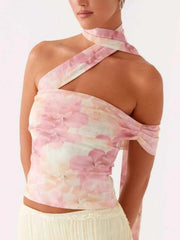 Floral Print Halter Neck Cami — view 1