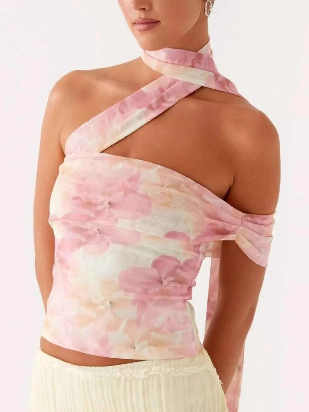Floral Print Halter Neck Cami