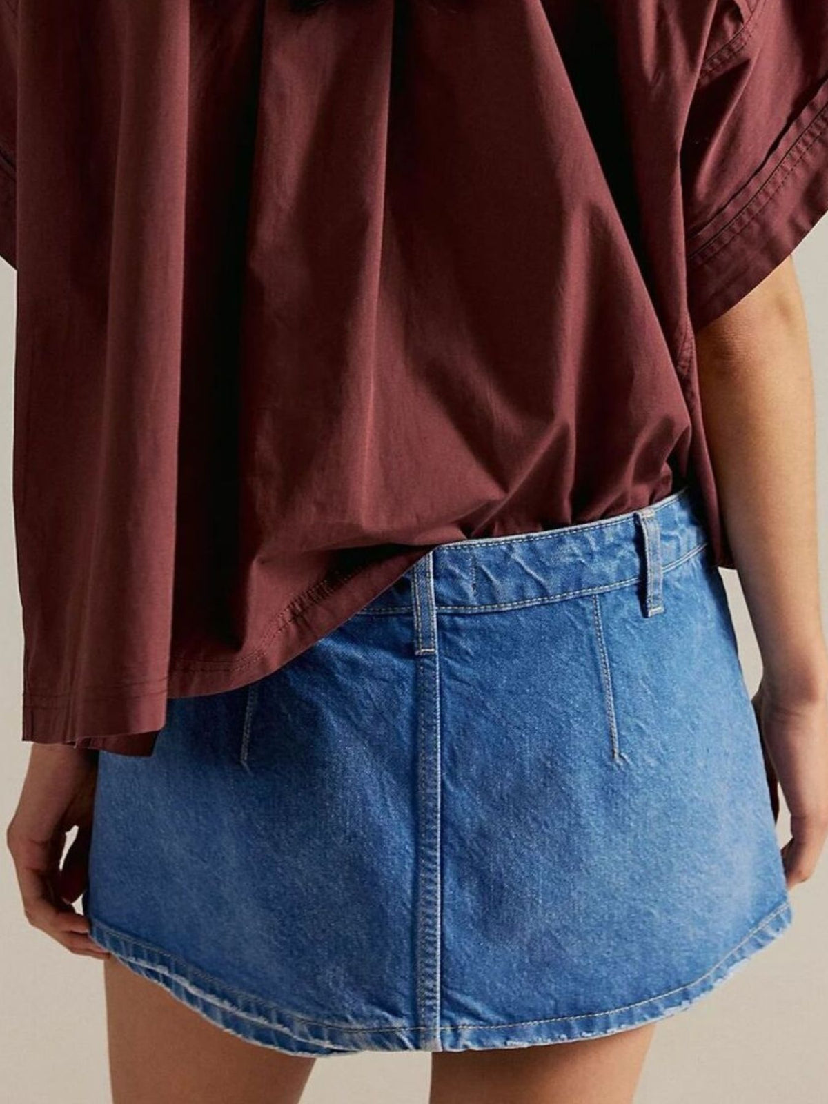 Classic Wash Denim Mini Skort - Effortless Style & Comfort — view 6