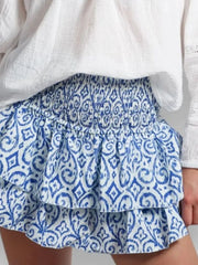 Smocked Wideband Waist Layered Mini Skirt — view 6