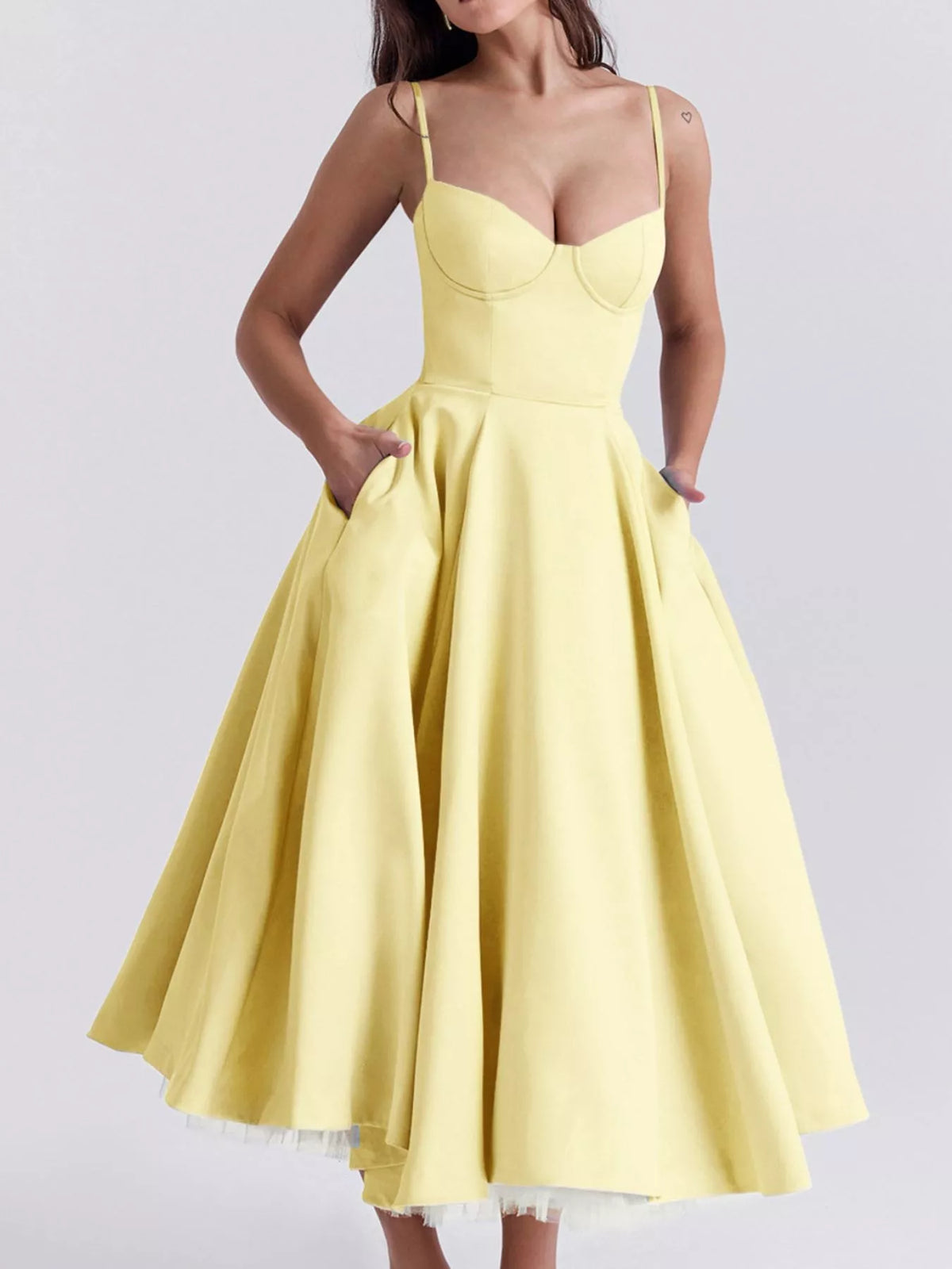 Sweetheart Neck A-Line Midi Dress — view 33