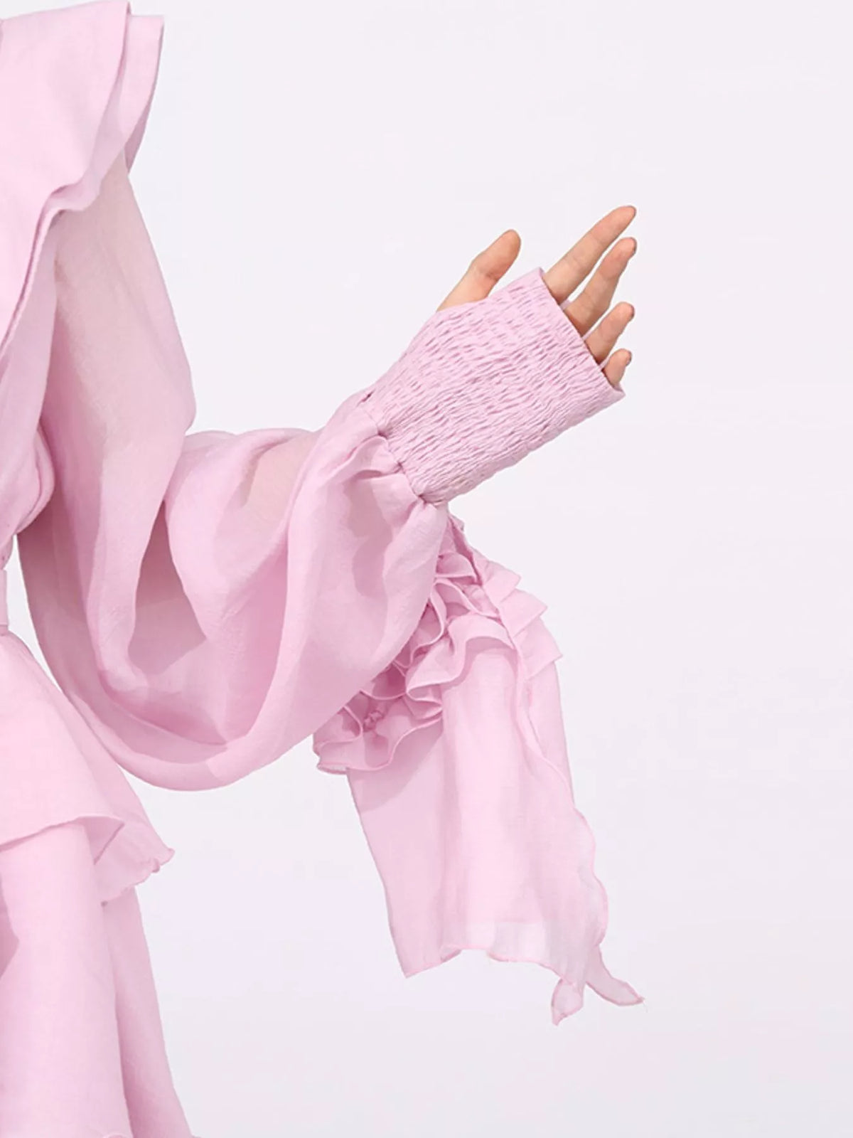 Ruffled Layered Long Sleeve Mini Dress — view 9