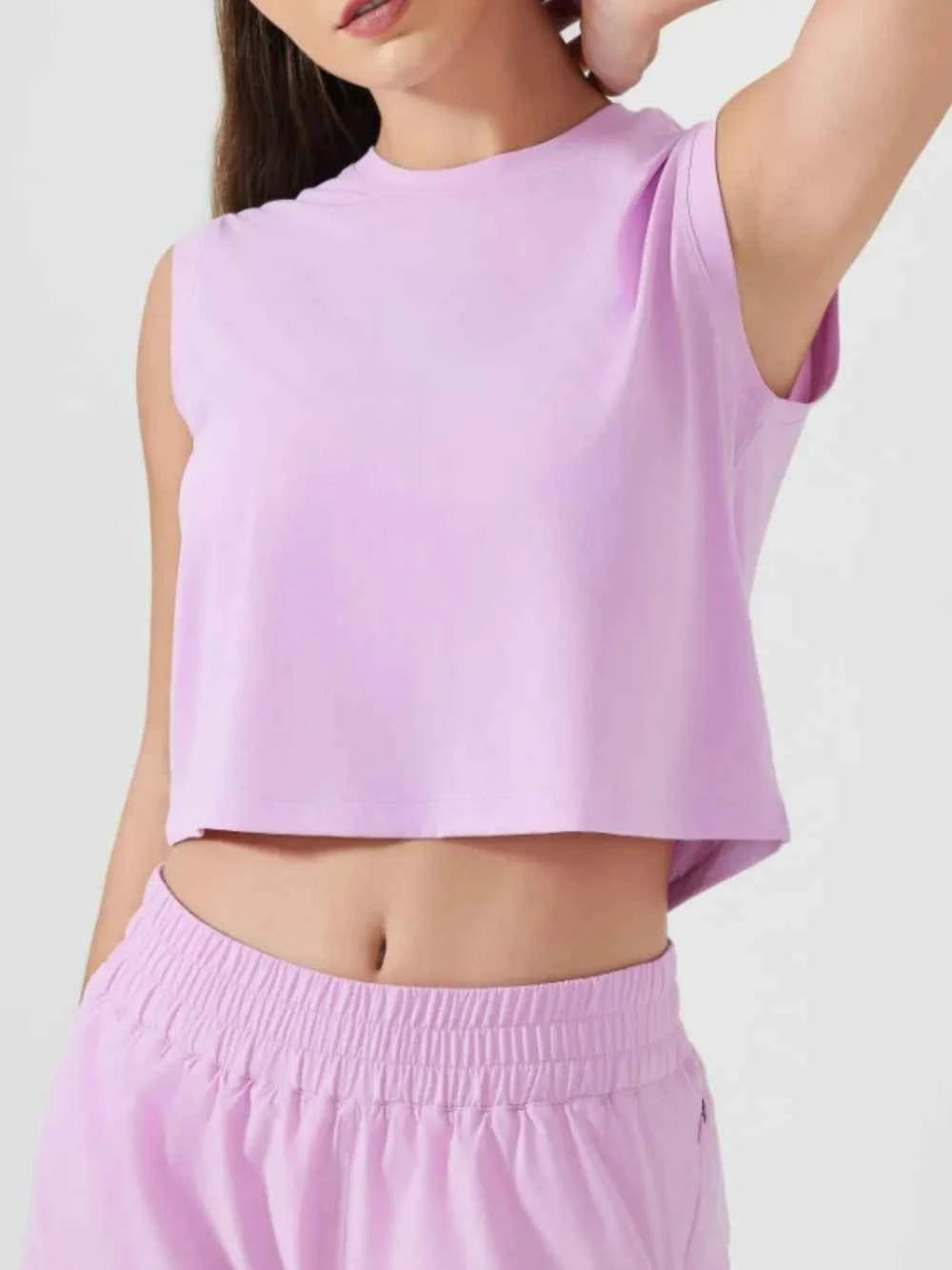 Round Neck Cropped Active Tank - Comfort Meets Style — view 13