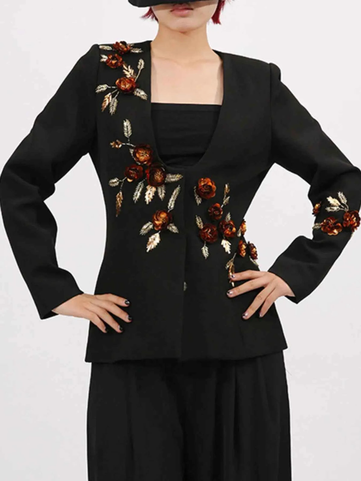 Embroidered Long Sleeve Blazer — view 5
