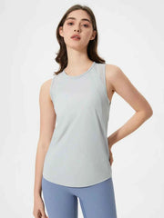 Cutout Back Round Neck Active Tank - Elevate Your Workout Wardrobe — view 28