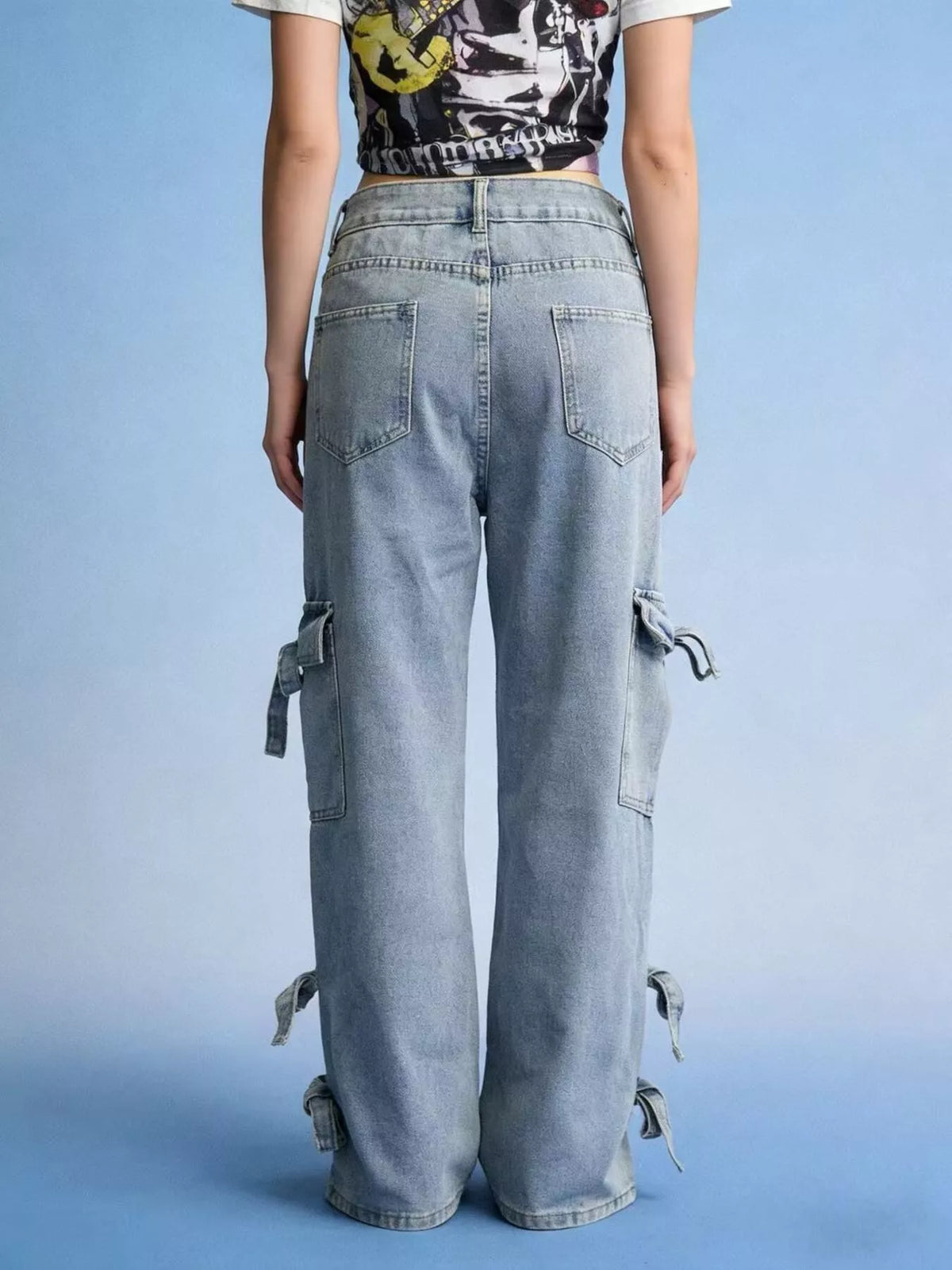 Bow Wide Leg Jeans - Elevate Your Style with Comfort — view 12
