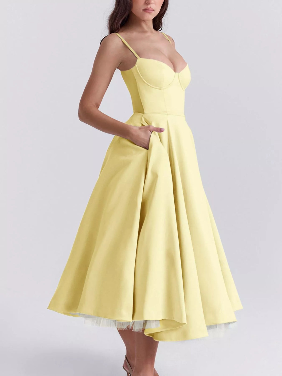 Sweetheart Neck A-Line Midi Dress — view 34