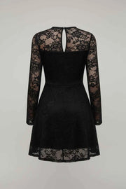 Elegant Lace Long Sleeve Mini Dress — view 2