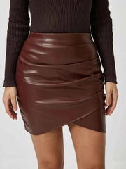 Ruched Asymmetrical Hem Skirt — view 1