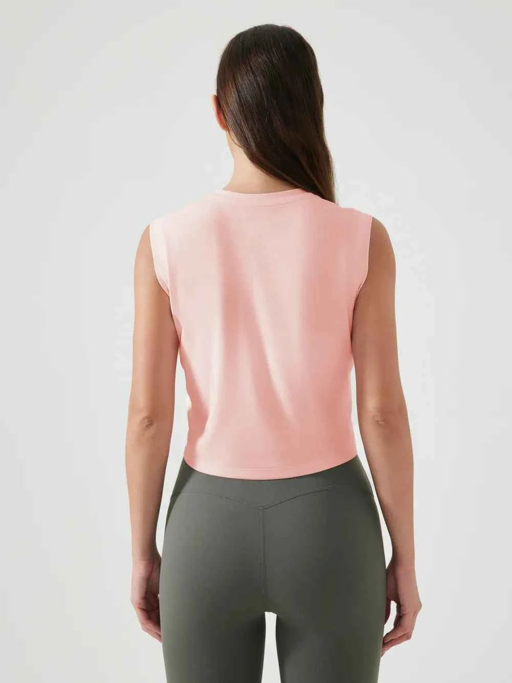 Round Neck Cropped Active Tank - Comfort Meets Style — alternate view