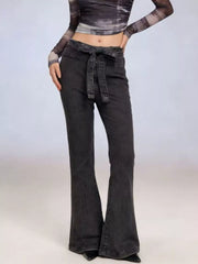 Bow-Tie High-Waisted Flare Jeans: Elevate Your Style — view 8