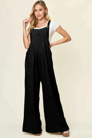 Double Take Texture Wide Strap Wide Leg Overall — view 1