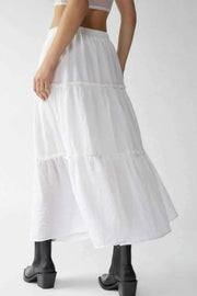 Chic Frill Elastic Waist Skirt for Effortless Style — view 2