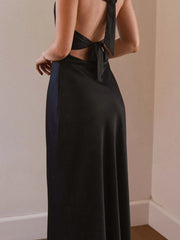 Halter Neck Wrap Maxi Dress with Tie Detail — view 8