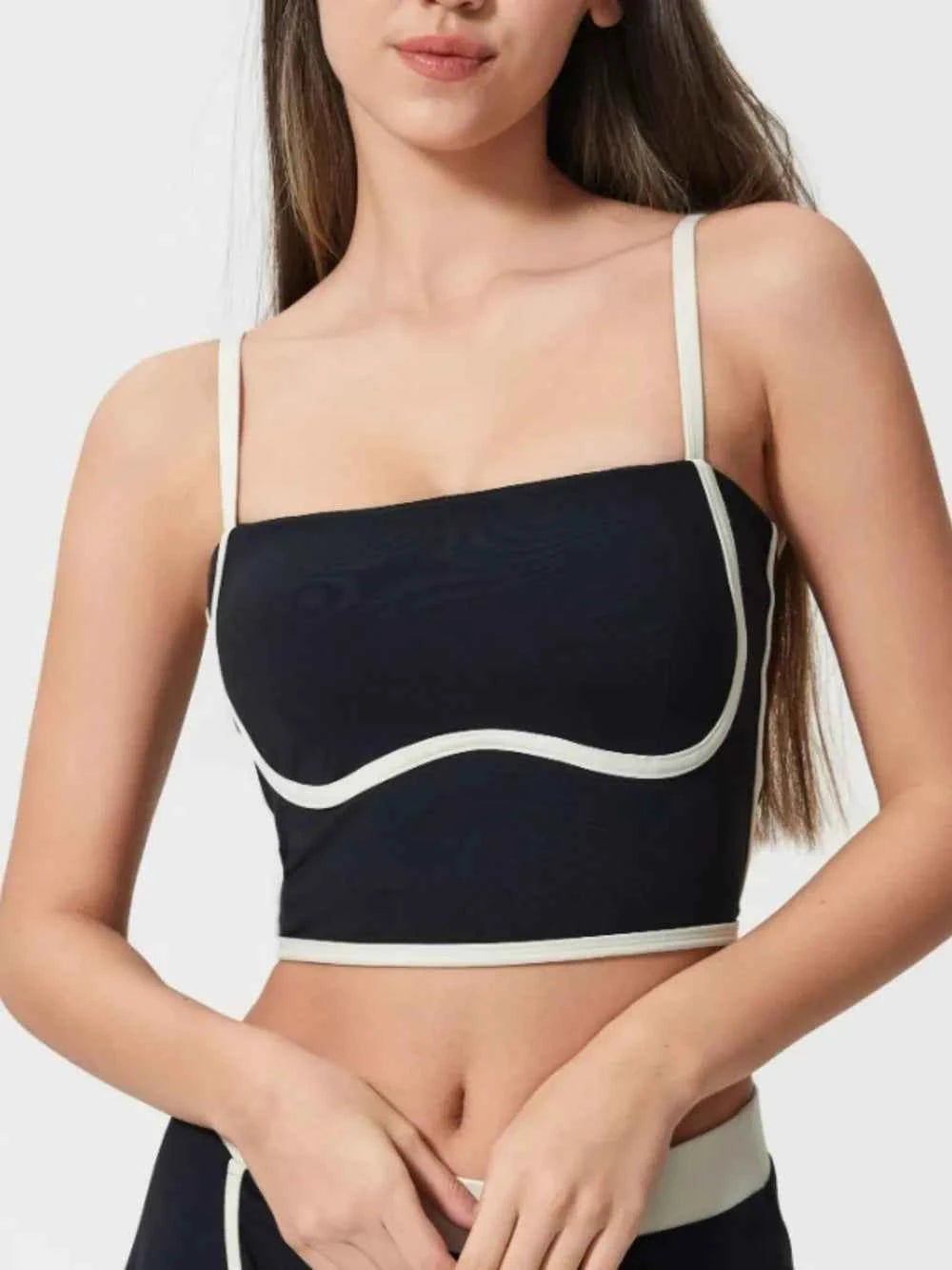 Contrast Trim Square Neck Active Cami - Stylish Comfort for Every Move — view 6