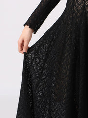 Lace Mock Neck Long Sleeve Dress — view 7