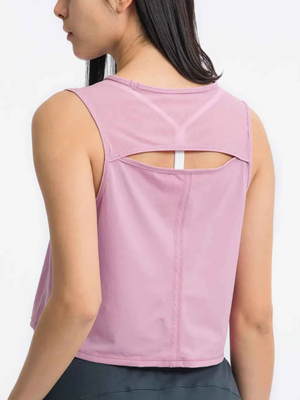 Round Neck Cropped Active Tank for Ultimate Comfort — view 8
